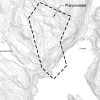 Figur som viser planavgrensinga. Planen ligg ved Erevika, mellom Araskarvatnet og Erevikfjellet.